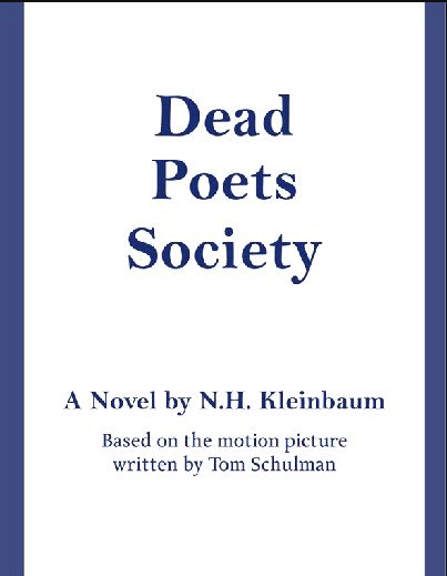 Dead Poets Society BY Kleinbaum - Epub + Converted Pdf